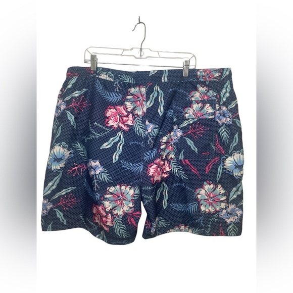 Vineyard Vines Floral Swim Trunks XXL Navy Blue Hawaiian Bathing Suit - Picture 2 of 5